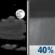 Tonight: Partly Cloudy then Chance Rain Showers