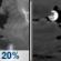Sunday Night: Slight Chance Showers And Thunderstorms then Mostly Cloudy