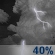 Monday Night: A chance of showers and thunderstorms before 1am, then a chance of showers and thunderstorms. Mostly cloudy, with a low around 64. Chance of precipitation is 40%. Monday Night: Chance Showers And Thunderstorms